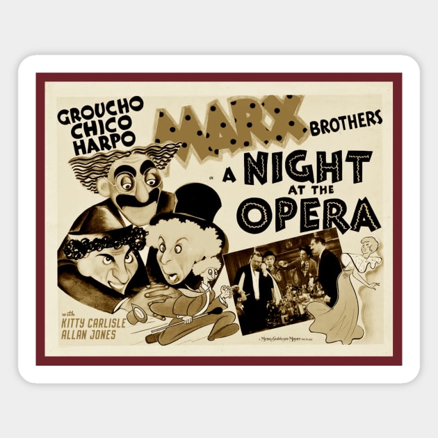 A Night At The Opera (Sepia) Magnet by Vandalay Industries